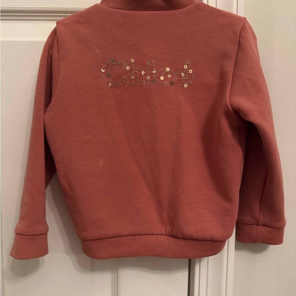 Chloe Sequin Logo Sweatshirt - Rust Pink
